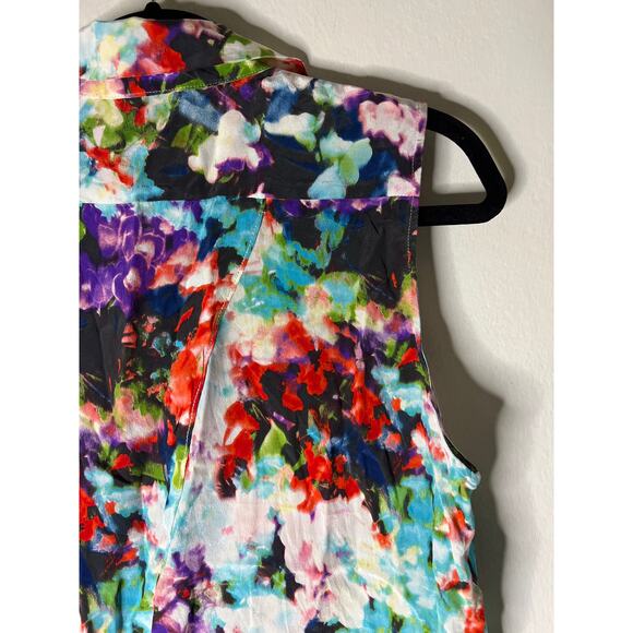 Parker Floral Silk Button Up Blouse - Picture 12 of 16